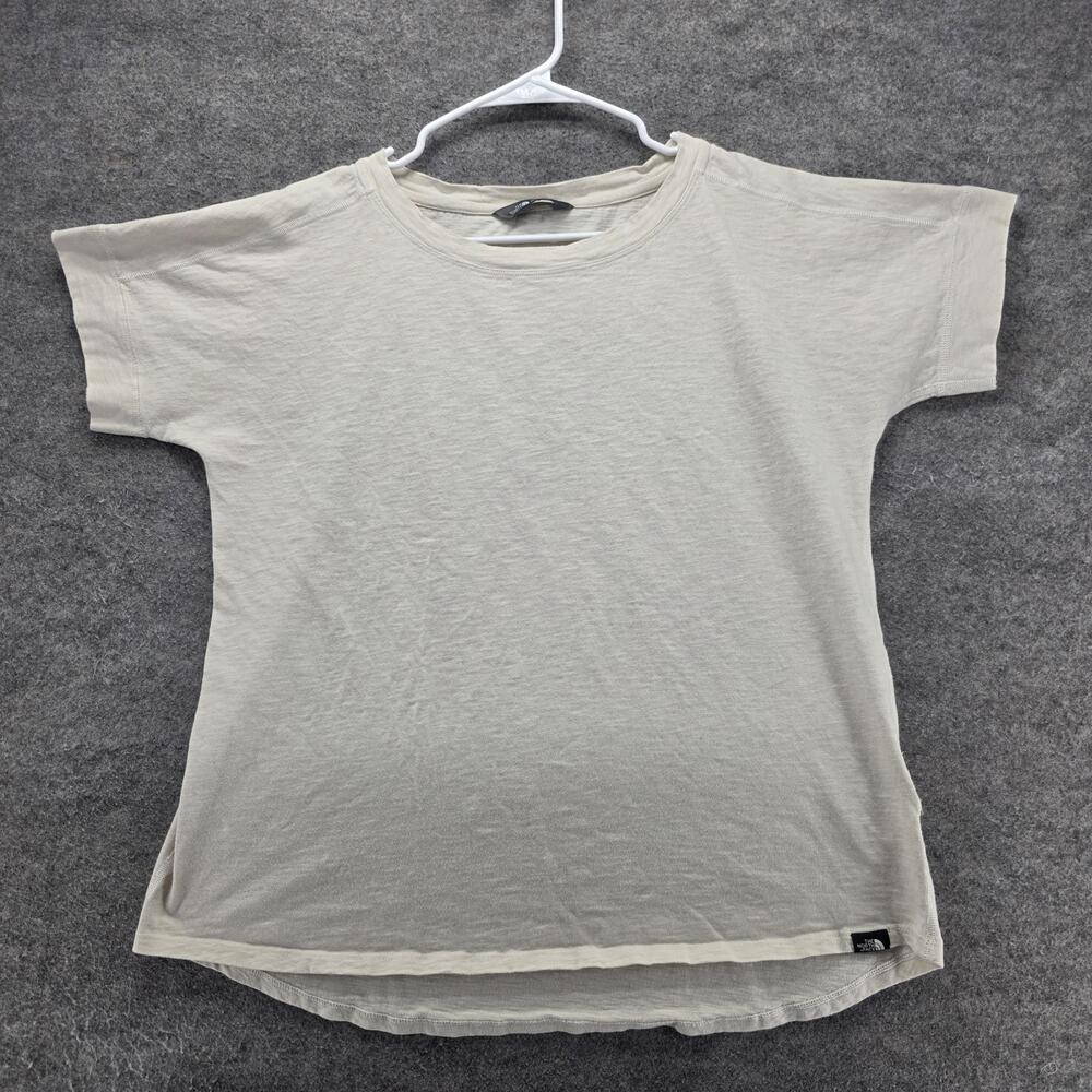 The North Face Shirt Womens XL Beige 100% Cotton Short Sleeve Casual Top